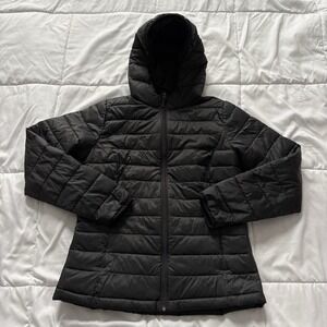Amazon Essentials Womens Size Medium Black Lightweight Hooded Puffer Jacket Coat